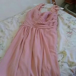 Light pink chiffon prom / bridesmaid dress